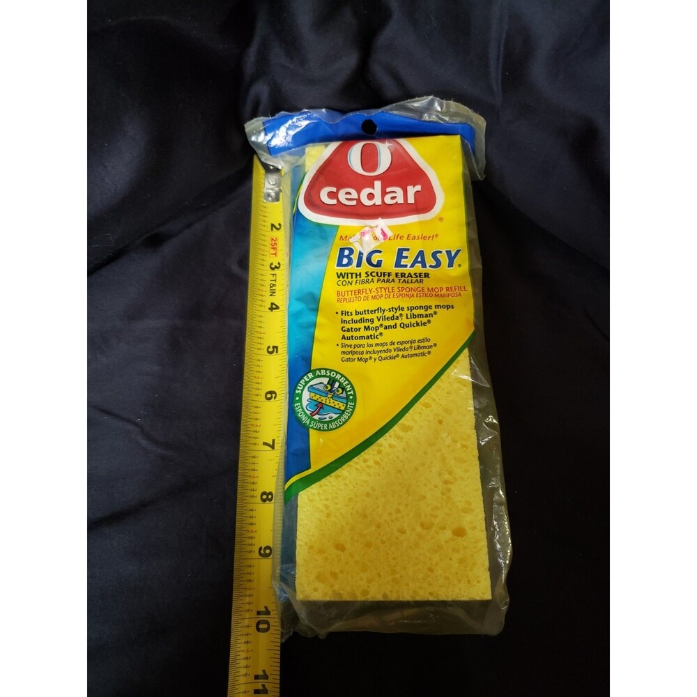 O'CEDAR Big Easy with scuff eraser Butterfly Sponge Mop Snap-on Refill New